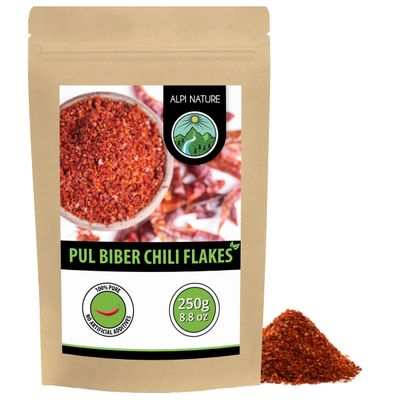 Alpi Nature Pul Biber 250g 8.8 oz, Pul Biber Chilli Flakes, Chilli Peppers Crushed for Cooking