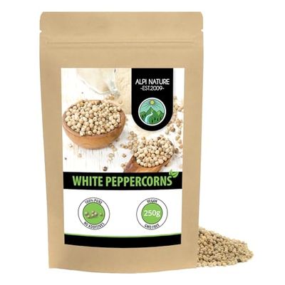 Alpi Nature White Pepper 250g 8.8 oz, Whole Peppercorns, White Peppercorns Whole for Cooking