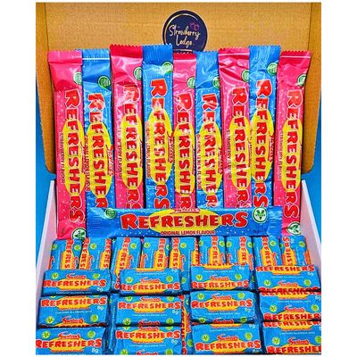 Refreshers Sweets Chew & Bar Gift Box - 40 Pieces Letterbox Sized, Halal, Gluten-Free, Vegan Sweets Ideal Retro Candy Gift for Birthdays, Celebrations, and Treats