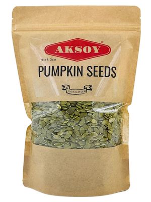 Aksoy Pumpkin Seeds 650Gr Premium Quality, GMO-Free & Vegan - High in Protein & Fiber, Perfect for Snacking, Baking, Salads, Healthy Recipes & More Ideas