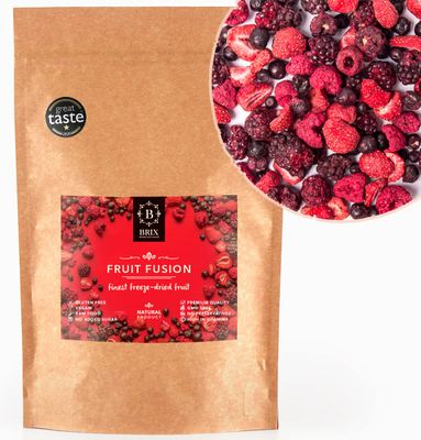 BRIX Freeze Dried Fruit Fusion 100% Natural Dried Fruit Mixture 80g Great Taste Award Dried Fruit Non-GMO, Gluten Free, Vegan &amp; Vitamins Retained