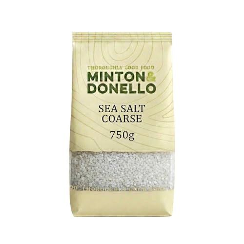 Minton &amp; Donello Coarse Natural Sea Salt 750g - Unrefined Salt with Clean Mineral Taste, Perfect for Cooking, Finishing Dishes, Rubbing Meats, Baking &amp; Enhancing Everyday Meals