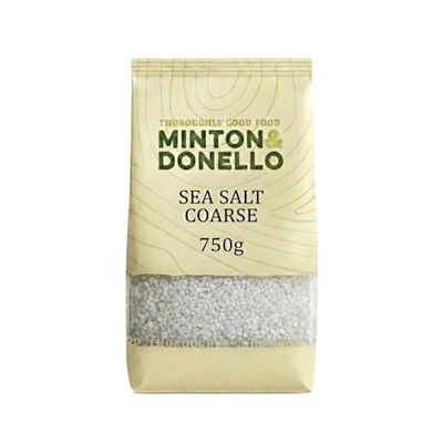 Minton & Donello Coarse Natural Sea Salt 750g - Unrefined Salt with Clean Mineral Taste, Perfect for Cooking, Finishing Dishes, Rubbing Meats, Baking & Enhancing Everyday Meals