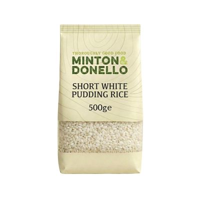Minton & Donello Short White Pudding Rice 500g - Perfect for Classic Rice Pudding, Short Grains for Thick & Creamy Texture, Versatile Dessert Staple for Home Kitchens