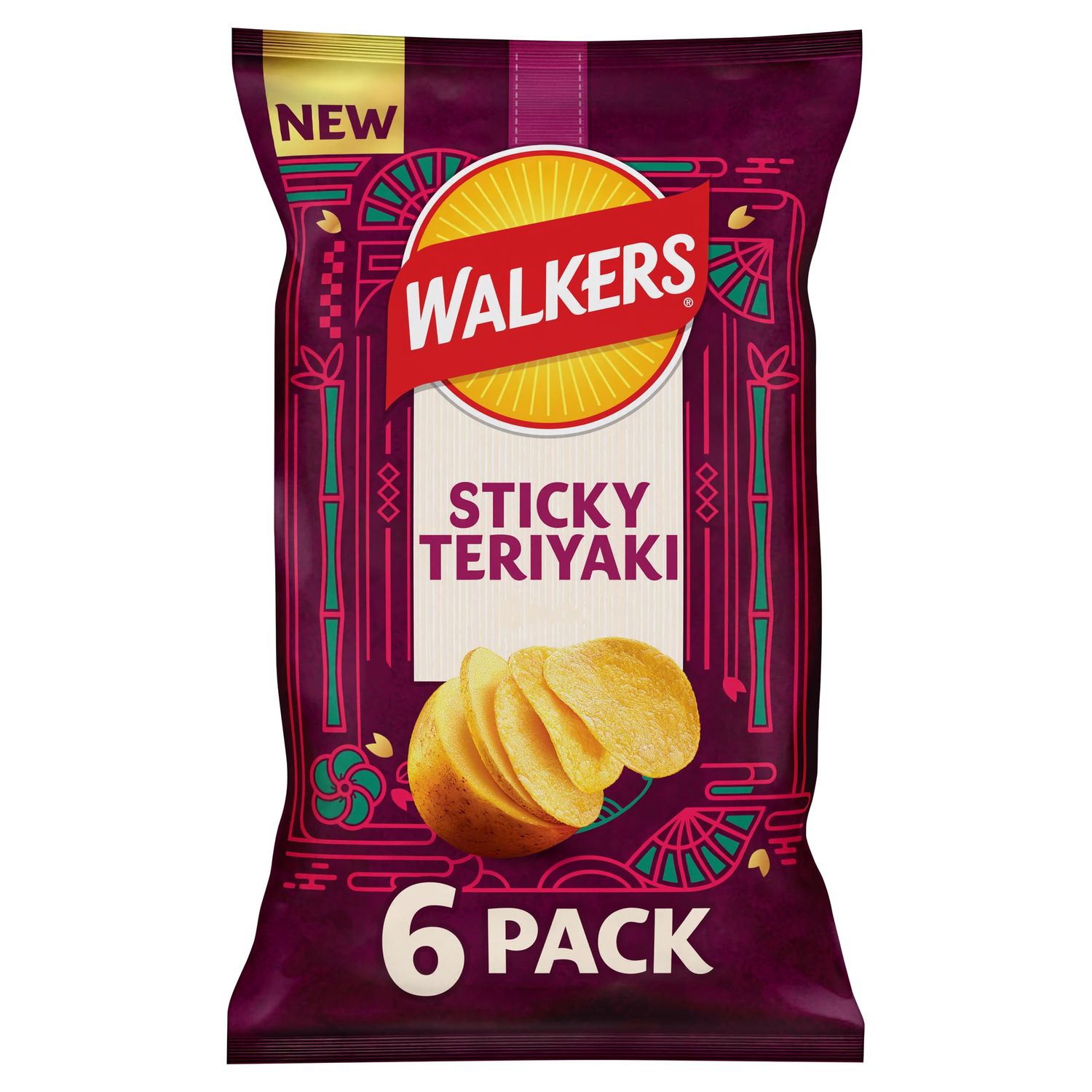 Walkers Sticky Teriyaki Flavour Sharing Crisps Multipack 6x25g