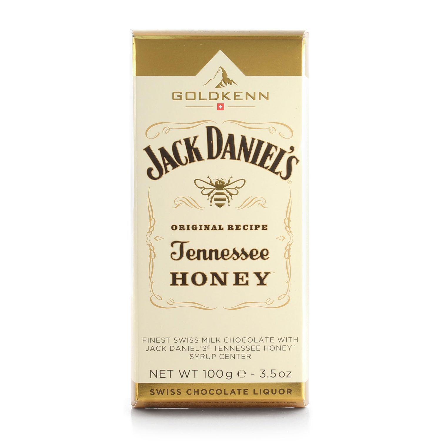 Jack Daniel's Tennessee Honey Liqueur Swiss Chocolate Bar 100g Premium Milk Chocolate Goldkenn Liqueur Collection