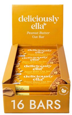 Deliciously Ella - Peanut Butter Oat Bar, Gluten-Free, Vegan Friendly, Healthy Snack, 50g (16 bars)