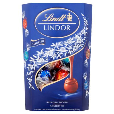 Lindt Lindor Blue Assorted Chocolate Truffles - 337g Box (Approx. 26 Balls) - Smooth Filling - Gift, Birthday, Congratulations, Sharing Treat