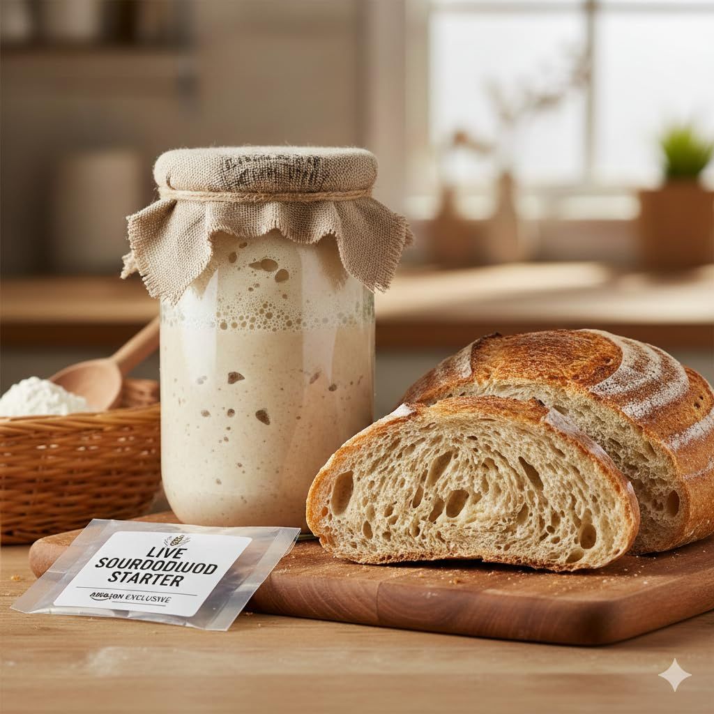 Sourdough Starter - Accelerated Live Culture - 45-Year Heritage Yeast - Fail-Proof Instant Activation - Shelf Stable &amp; No-Mess - Artisan Bread Baker s Secret - Beginner Friendly