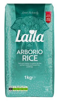 Laila Arborio Rice Short Grain Ideal for Risotto (Brick Pack) 1KG