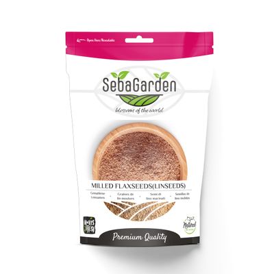 Seba Garden Milled Brown Linseeds 1kg - Ground Flaxseeds, All-Natural & High in Omega-3, Fibre & Protein - Ideal for Baking, Smoothies, Porridge & Vegan Recipes