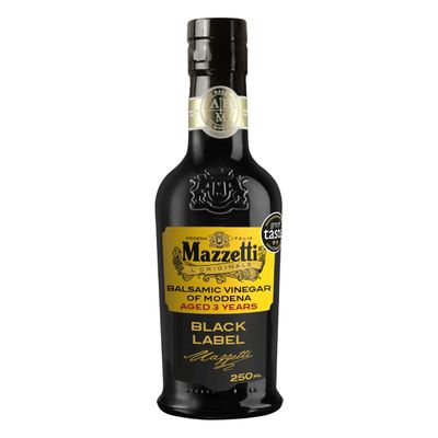 Mazzetti Aged Balsamic Vinegar Of Modena, Sweet, Thick And Rich, Aged In Oak Barrels For 3 Years, Black, 250 ml, Pack of 1