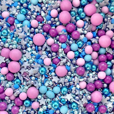Birthday stitch sprinkles for cakes cupcake edible toppers sprinkle mix blend lilac blue purple stars silver pearls party decoration baking biscuits cake topper balls OHANA
