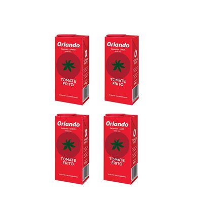 Tomato Sauce Orlando - Orlando Tomate Frito Orlando Sofrito Base - Smooth Pasta Sauce - Gluten Free &amp; Vegan - 350g, Pack of 4