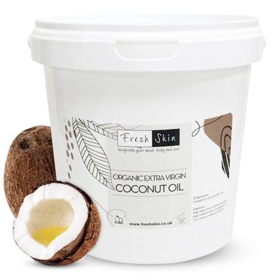 Freshskin Beauty LTD 1kg Organic Extra Virgin Coconut Oil (1000g/1.1L) - 100% Pure, Raw &amp; Cold Pressed