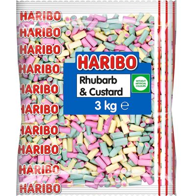 HARIBO Rhubarb and Custard Bulk Bag, 3 kg
