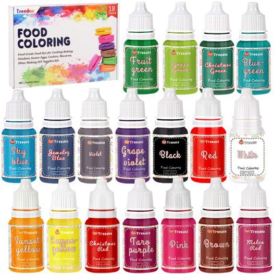 Food Colouring Liquid Set,18 Colors x 10ml Food Grade Food Dye Edible Vibrant Concentrated Liquid Colour for Cake Decorating,Baking,Easter Egg,Icing,Fondant,Cookies,Macaron,Slime Making DIY Crafts Kit Food Colouring Liquid Set,18 Colors x 10ml Food Grade Food Dye Edible Vibrant Concentrated Liquid Colour for Cake Decorating,Baking,Easter Egg,Icing,Fondant,Cookies,Macaron,Slime Making DIY Crafts Kit