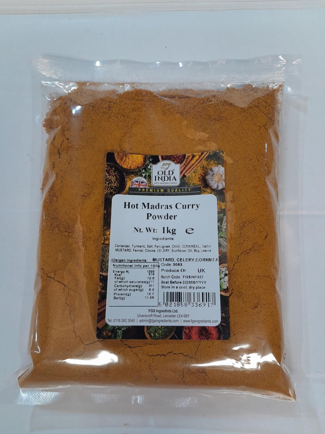 Old India Hot Madras 100% Natural Curry Powder 1 Kg