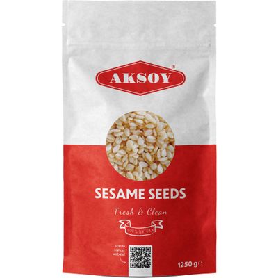 Aksoy Sesame Seeds 1250g - Premium Quality, 100% Natural, Non-GMO, Fresh &amp; Nutty Flavour, Ideal for Cooking, Baking, Bread, Salads &amp; Garnishing, Vegan Friendly