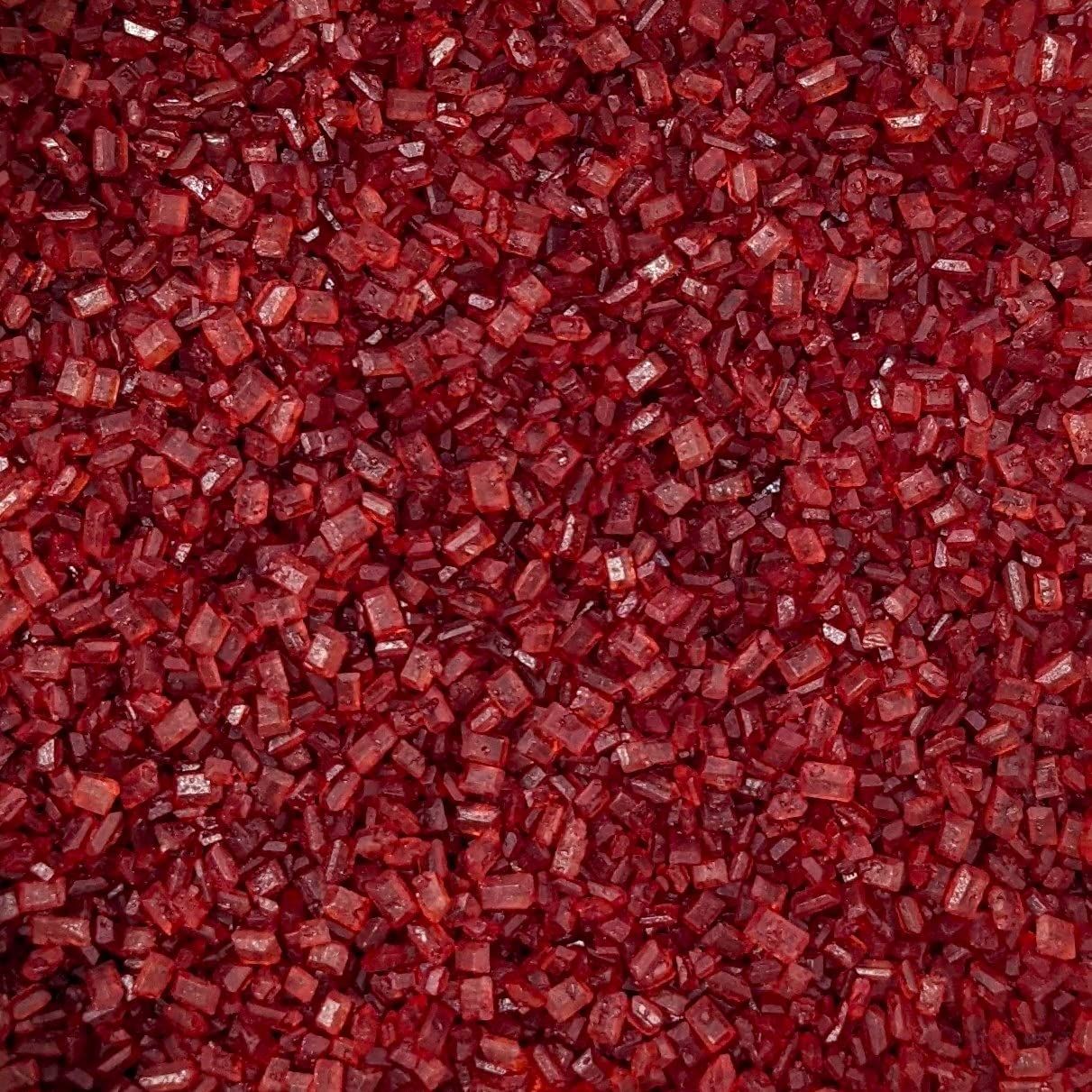 Red Glimmer Sugar Sprinkles - 35g of Edible Red Crystal Cake Toppers or Cupcake Decorations Sparkly Sprinkles