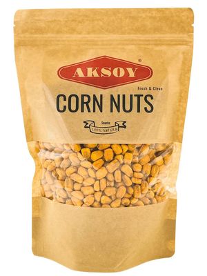 Aksoy Natural Craving Salted and Roasted Corn Nuts 500gr Original Toasted Corn Kernels in Resealable Bag - Tasty and Crunchy Snack for Every Craving