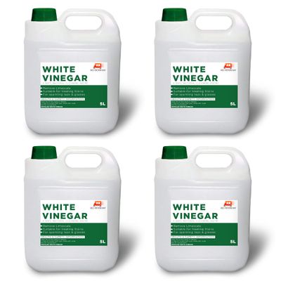 Golden Swan White Vinegar for Cleaning, Weed Killing, Pickling - Distilled White Vinegar- 5 Litre Bottle - Produced in The UK (4 Pack)