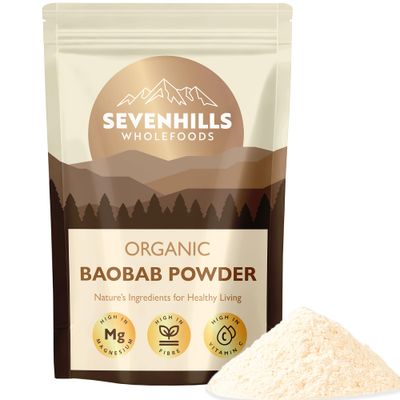 Sevenhills Wholefoods Organic Raw Baobab Powder 500g, Wild-Harvested in Africa