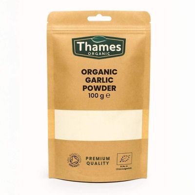 Organic Garlic Powder-Certified Organic, Non-GMO, Vegan, No Additives, No Preservatives, Resealable Bag by Thames Organic 100g