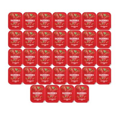 Strawberry Jam Portions - 32 Portions x 20g - Individual portions, fresh and easy to open (Pack of 32) By Shop4Choice
