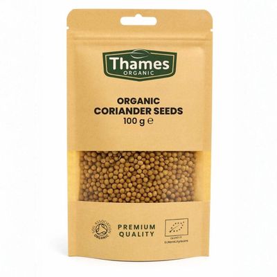 Organic Coriander Seeds 100g - Non-GMO, Raw, Whole Coriander Seeds - Rich in Flavor and Essential Oils - Perfect for Seasoning, Baking, and Cooking - Resealable Pouch for Freshness - Thames Organic Organic Coriander Seeds 100g - Non-GMO, Raw, Whole Coriander Seeds - Rich in Flavor and Essential Oils - Perfect for Seasoning, Baking, and Cooking - Resealable Pouch for Freshness - Thames Organic