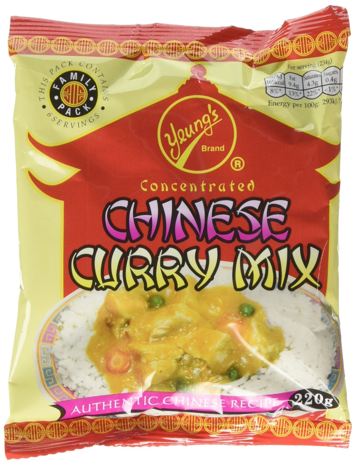 Yeungs Chinese Curry Mix, 220 g, Pack of 12