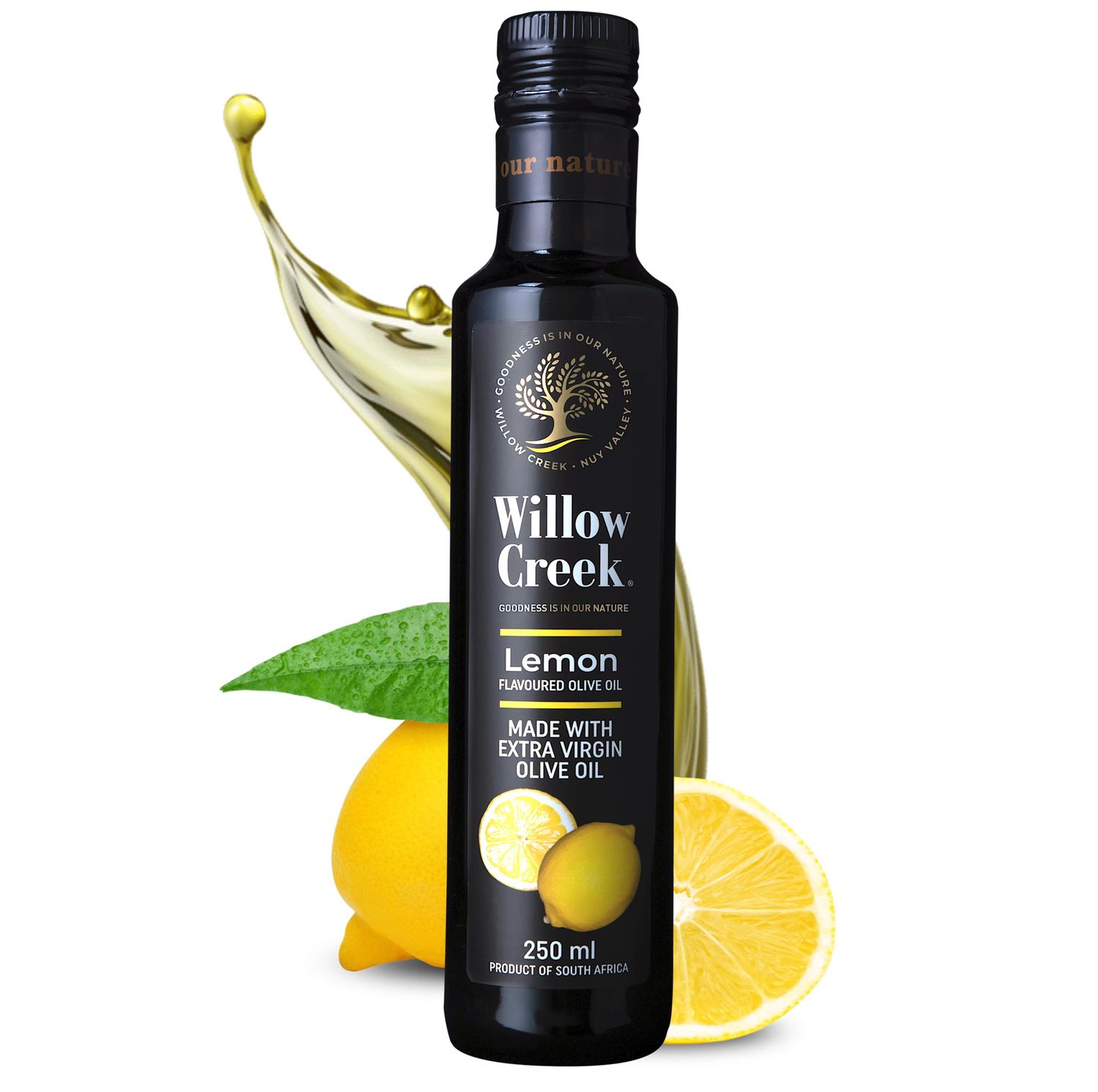 Willow Creek Lemon Flavoured Extra Virgin Olive Oil, 250ml, Award Winning Cold Pressed EVOO - Ideal for Cooking, Dipping &amp; Drizzling - for Seafood, Salad, Chicken, Fish, Vegetarians, Lemon Olive Oil
