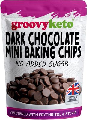 Groovy Keto Sugar Free Dark Chocolate Chips Buttons Baking Chips Diabetic Friendly Low Carb Chocolate Keto Friendly No Added Sugar 210g Resealable Pouch