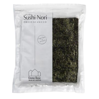 Emma Basic - South Korean Seaweed Sushi Nori 50 full sheets Young &amp; Crunchy High Protein High Fibre