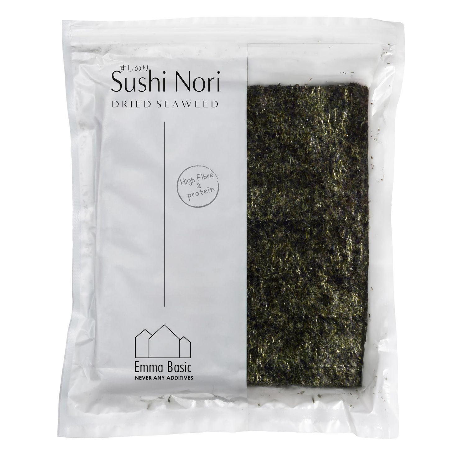 Emma Basic - South Korean Seaweed Sushi Nori 50 full sheets Young &amp; Crunchy High Protein High Fibre
