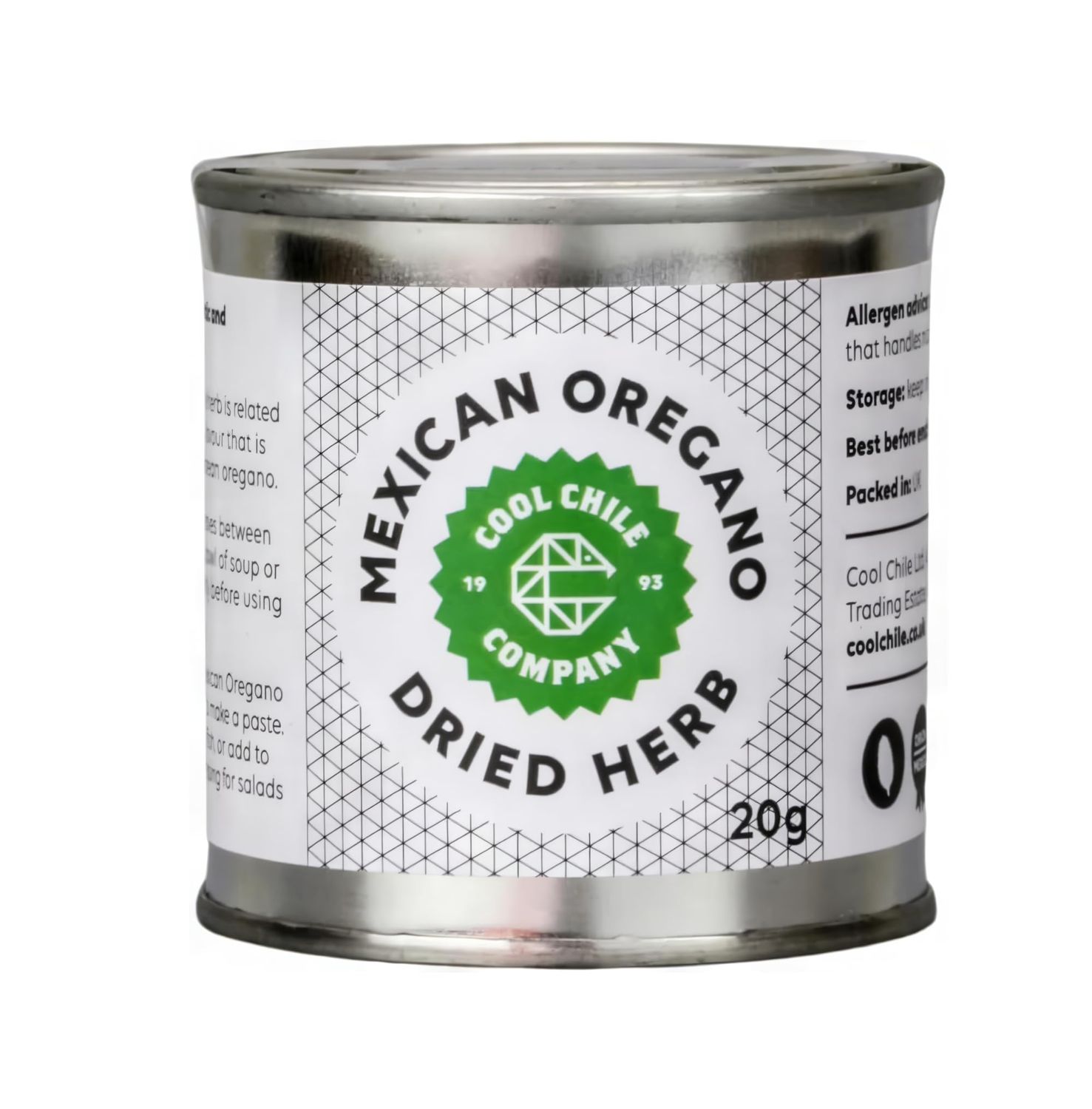 Cool Chile Co Mexican Dried Oregano - 20g Premium Quality Mexican Cooking Herb for Authentic Citrus Flavour Natural, Vegan Non-GMO &amp; Gluten-Free