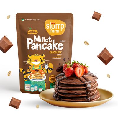 Slurrp Farm No Refined Flour Chocolate Pancake Mix Instant Breakfast Mix made with Oats and Jowar 100% Vegetarian Eggless Healthy Breakfast for Kids & Adults