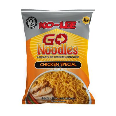 KO-LEE Crunch &amp; Munch Instant Noodles -Special Chicken Flavour 3-in-1 Snack, Stir-Fry or Soup MSG-Free 85g (Pack of 24)