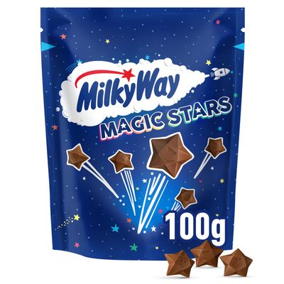 Milky Way Magic Stars Bag, Nougat &amp; Milk Chocolate Bag, 100g, Ideal for Chocolate Gift, Snacks or Hamper