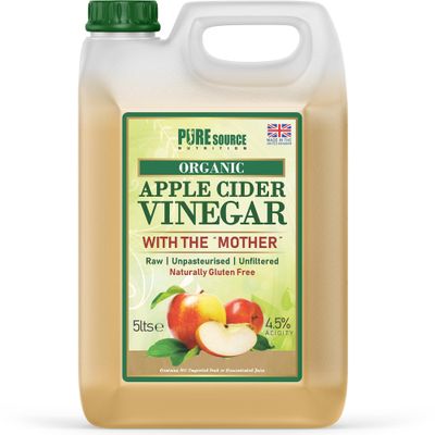 Apple Cider Vinegar with Mother 100% Natural Applecider Weight Loss Detox, for Cooking, Salad Dressings, Marinating, Health Benefits Vegan and Vegetarian & Unfiltered (5 Litre)