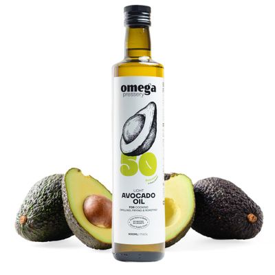 Omega Pressery Avocado Oil for Cooking - 500 ml Neutral Flavour High Smoke Point 270°C 100% Pure Natural Cooking Oil Ideal for Frying, Roasting, Baking &amp; Air Frying at High Heat