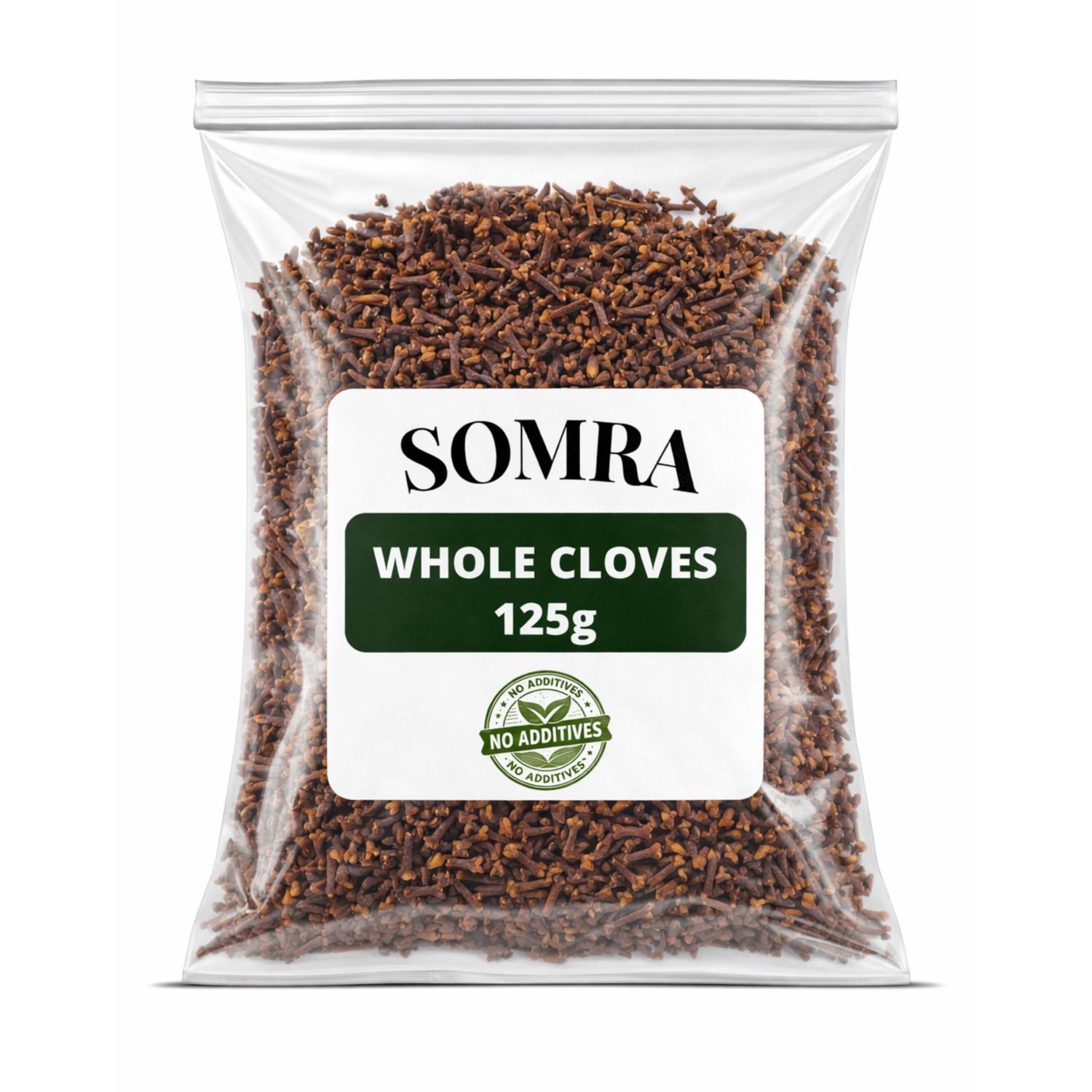 Somra - Whole Cloves 125g - Premium Clove Buds (Laung), Dried Whole Clove Spice - Ideal Whole Spices for Cooking, Chai Tea, Garam Masala, Herbal Tea - Resealable Bag