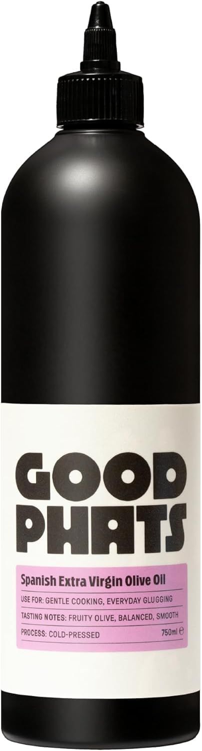 GOOD PHATS Spanish Extra Virgin Olive Oil Squeezy - Everyday Cold-Pressed Cooking Oil in Convenient Squeezy Bottle - For Drizzling, Dipping &amp; Gentle Cooking - Warm, Rounded Fruity Flavour (750ml)