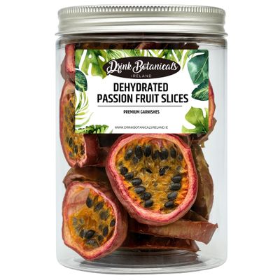 Drink Botanicals Ireland Dehydrated Dried Passion Fruit Slices 20+ Slices Approx 100% Natural Passion Fruit For Garnishing Cocktails Mocktails, Cakes 40 Grams 1.41 oz PET Recyclable Jar