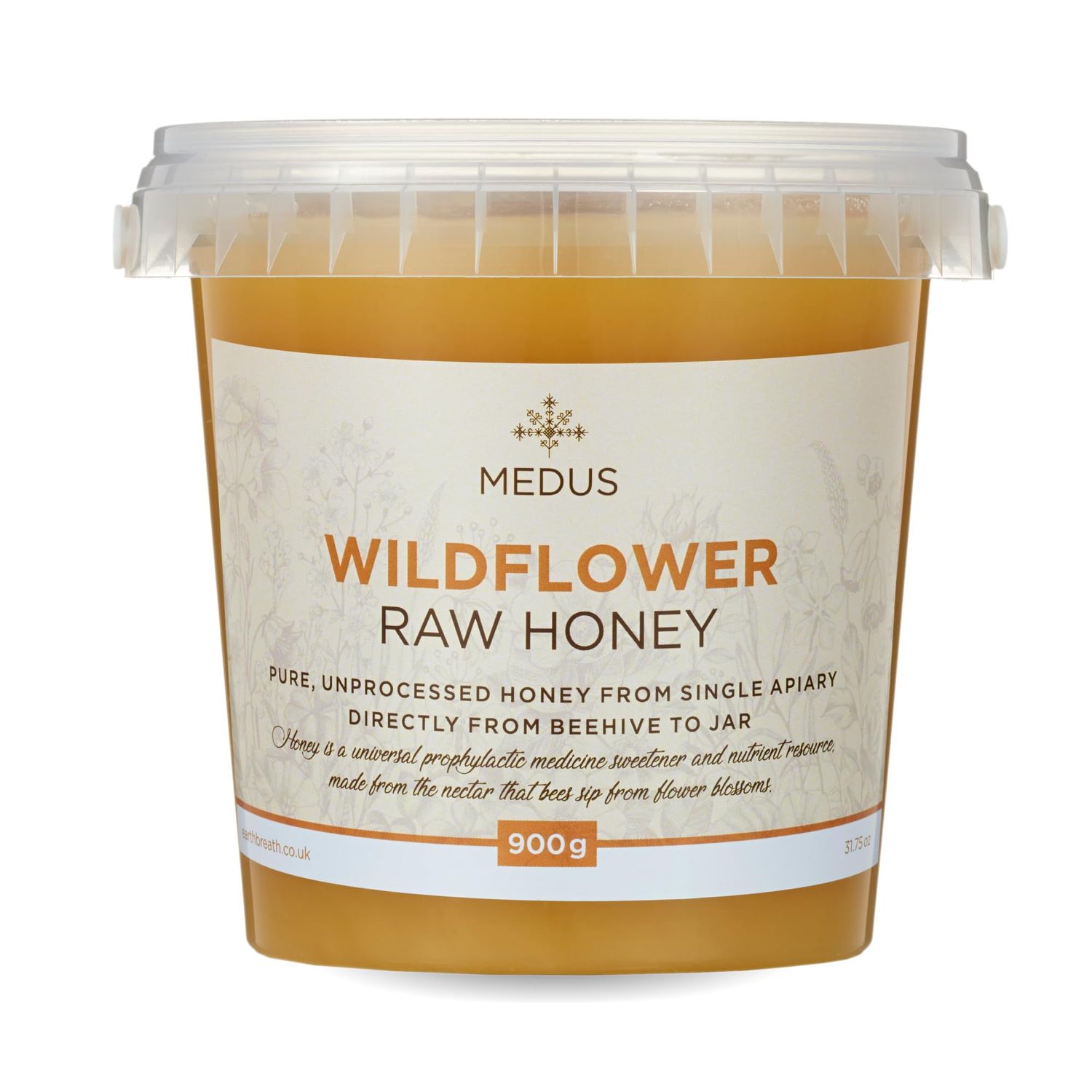 Earthbreath Wildflower Raw Honey 900g - 100% Raw &amp; Natural - Sustainably Harvested - Rich in Natural Goodness - No Artificial Additives
