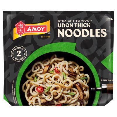 Amoy Straight To Wok Udon Thick Noodles, 2 x 150 g