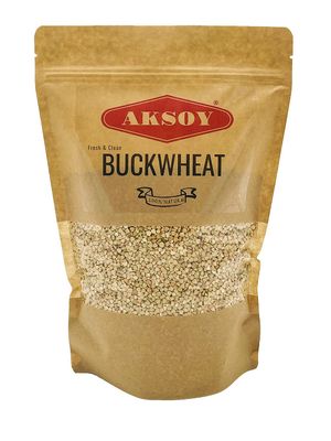 AKSOY Buckwheat 1,25KG Hulled Buckwheat Groats Raw, Whole, Vegan, Non-GMO, Use for Porridge, Granola Bars, Salads, as a Side Dish, and More (Packaging May Vary)