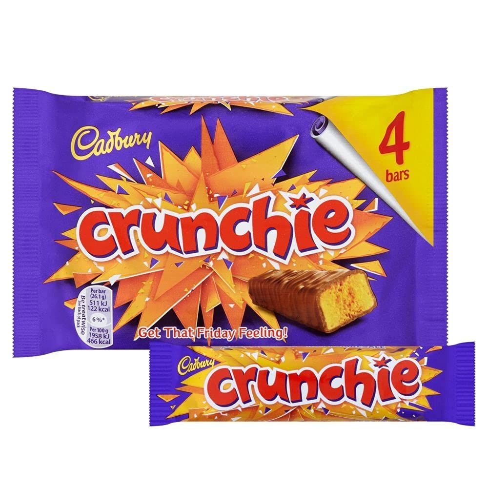Cadbury Crunchie 104g (10 Packs of 4, Total 40)