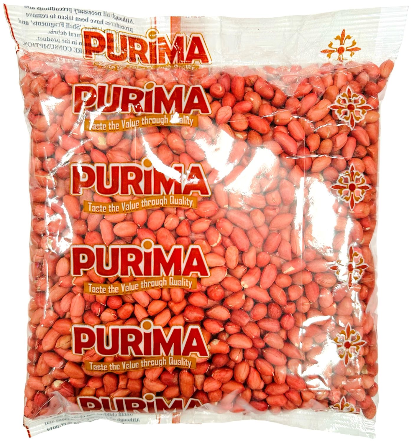 Red Skin Peanuts 1kg - Raw Whole Skinned Peanut Nuts - Natural Bulk Ready to Eat Edible Nut For Human Consumption - Protein Unsalted Unroasted Shelled Redskin Kernels Jugu (Packaging May Vary) PURIMA