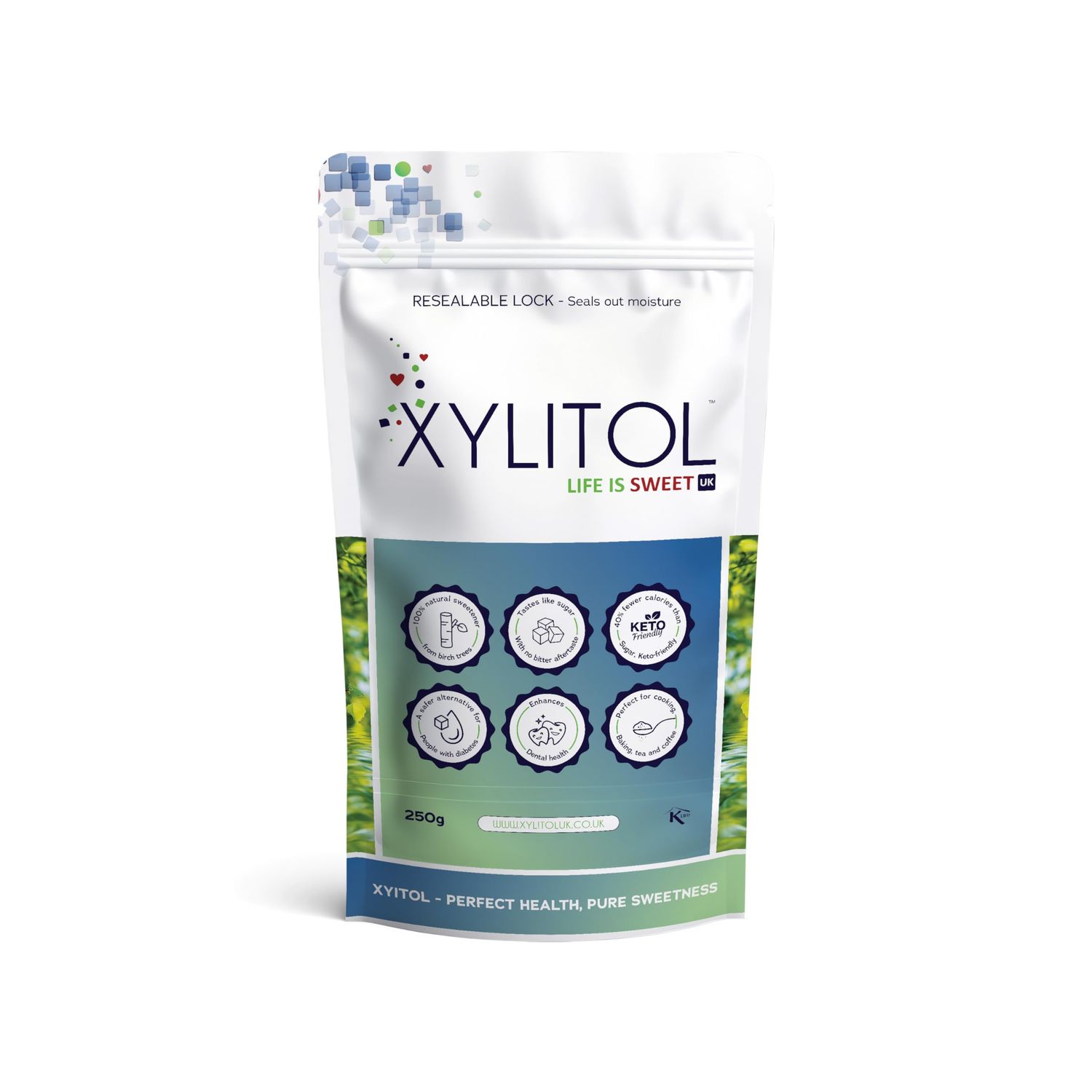 Xylitol Sweetener - 250g Natural Sugar Substitute, Keto Sweetener, Diabetic Sugar, Xylitol Sugar Alternative